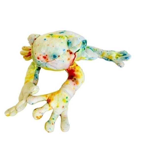 Tie Dyed Frog Plush Stuffed Animal 18” long Hands to Feet - Picture 5 of 7